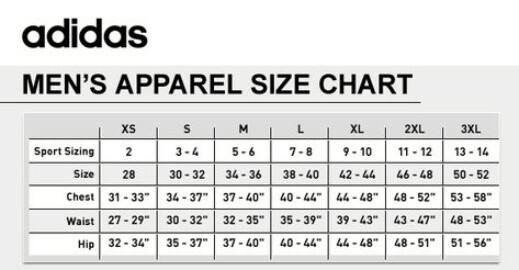 size chart tracktop adidas firebird